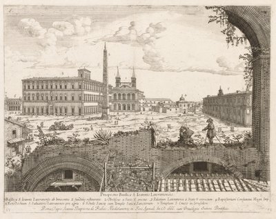 S. Giovanni in Laterano fra prospektet for byen Roms lokalkontor, 1666. af Lievin Cruyl