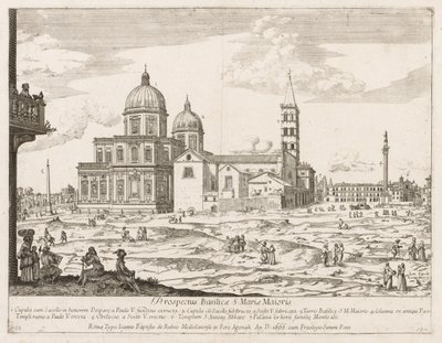 Santa Maria Maggiore fra prospektet i Lourum i byen Rom, 1666. af Lievin Cruyl