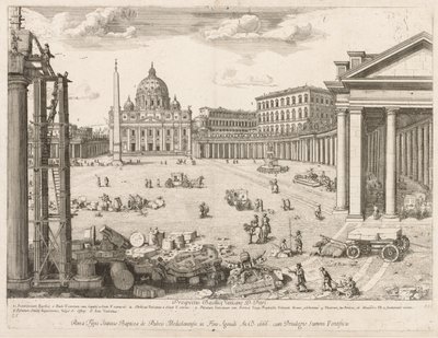 St Peterskirken fra prospektet i Lourum i Roms by, 1666. af Lievin Cruyl