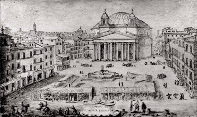Udsigt over Pantheon, Rom, begyndelsen af 1670