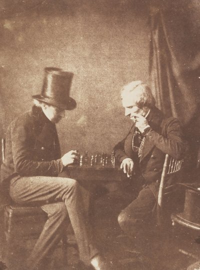 Skakspillerne, ca. 1845. af Likely by Antoine François Jean Claudet.