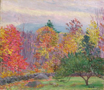 Landskab ved Hancock, New Hampshire, oktober 1923 (olie på lærred) af Lilla Cabot Perry