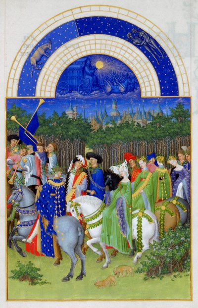 maj Hertugen af ​​Berrys meget rige timer, 1412-1416 af Limbourg Brothers