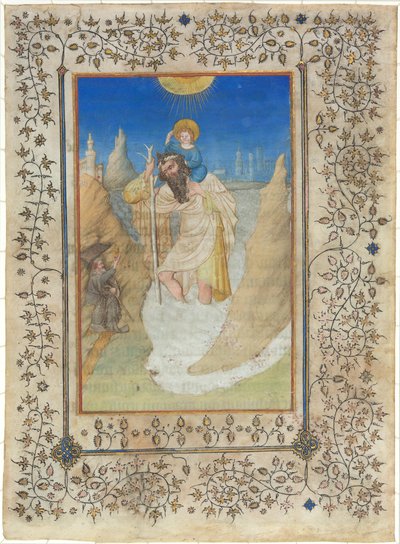 Sankt Christopher bærer Kristusbarnet af Limbourg Brothers