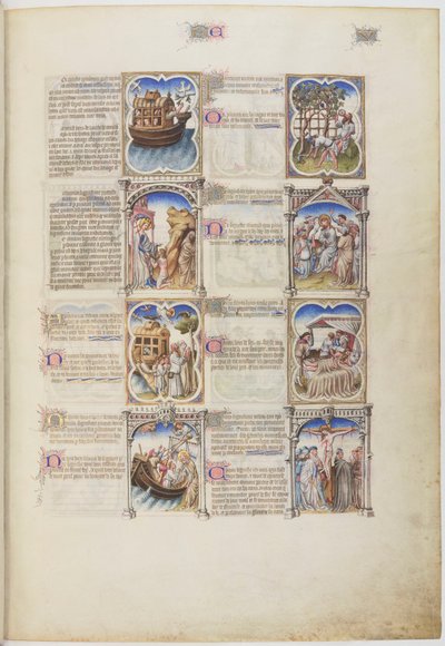 Bible moralisée, Noahs liv, folio 5r af Limbourg Brothers