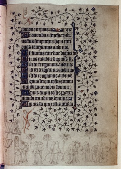 Litani fra en timebog: et stort optog i Rom mod pesten af Limbourg Brothers