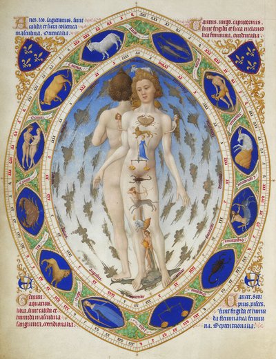Very Rich Hours of the Duke of Berry: Anatomical Man af Limbourg Brothers