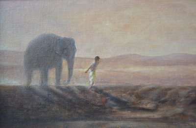 Dreng og elefant af Lincoln Seligman