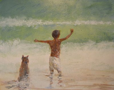 Dreng og livredder (hund) af Lincoln Seligman