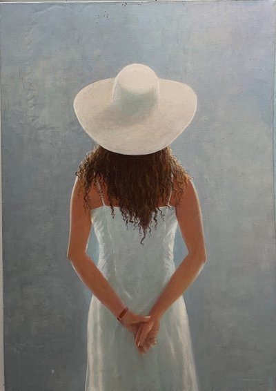 Girl Backview (olie på lærred) af Lincoln Seligman