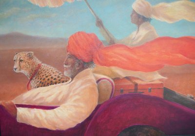 Maharaja, dreng med paraply + gepard af Lincoln Seligman