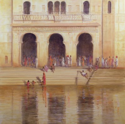 Udaipur Steps (olie på lærred) af Lincoln Seligman