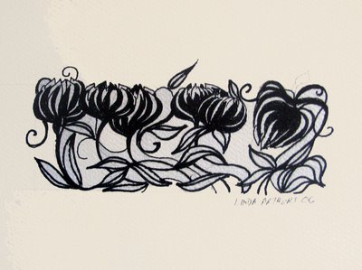 Krokus, 2014 (pen og blæk) af linda arthurs