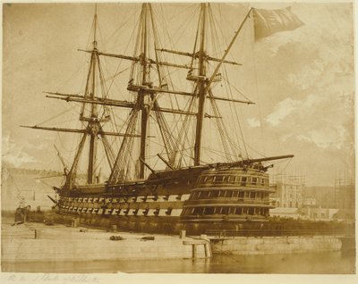 H.M.S. Duke of Wellington i Keyham, England. af Linnaeus Tripe