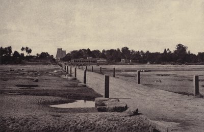 Madura: Vygay-floden med Causeway over til Madura, januar-februar 1858 (foto) af Linnaeus Tripe