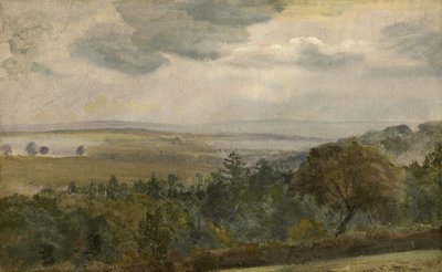 Udstrakt landskab med skyer, ca. 1850 af Lionel Constable