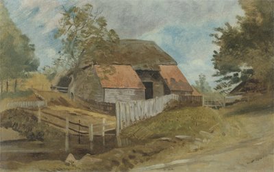Old Barn, ca. 1855 (olie på panel) af Lionel Constable