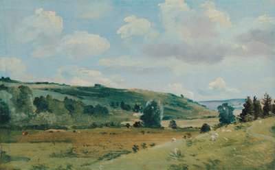 Sommerlandskab nær Dedham, mellem 1849 og 1855. af Lionel Constable