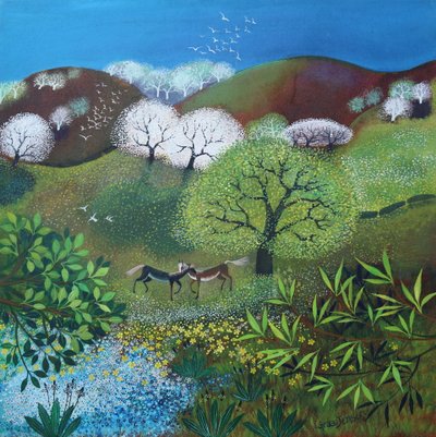 Burst of Spring, 2025 (akryl på lærred) af Lisa Graa Jensen