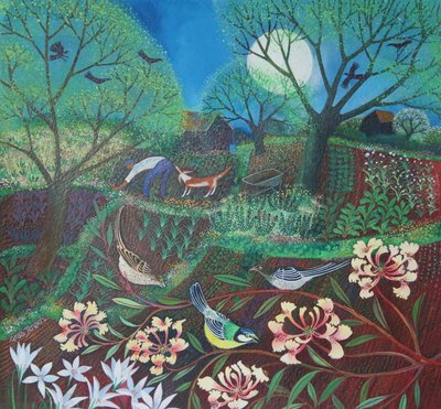 Honeysuckle, 2016, (akrylblæk på papir) af Lisa Graa Jensen