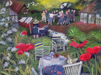 Neighborhood Watch Party, 1995 (akrylblæk, gouache) af Lisa Graa Jensen
