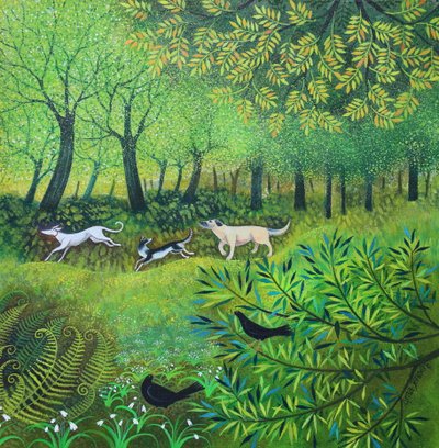 Three Friends, 2024 (akryl på lærred) af Lisa Graa Jensen