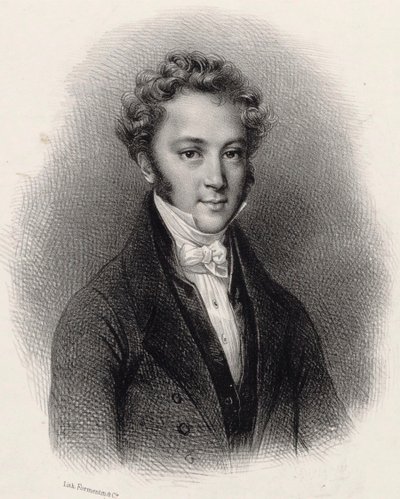 Portræt af pianist og komponist Ignaz Moscheles 1794-1870, ca. 1830. af Lithographie Formentin et C..