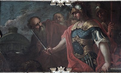Alexander den Store skærer den gordiske knude, 1736-1737 af Livio Retti