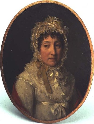 Portræt af en ældre dame (olie på kobber) af Lizinska Aimee Zoe de Mirbel