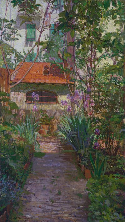 Triptykonen eller haven i blomst (sidepanel) (1907) af Llewelyn Lloyd
