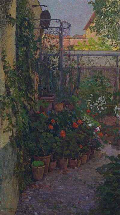 Triptykonen eller haven i blomst (sidepanel) 1907 af Llewelyn Lloyd