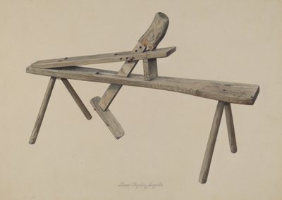 Træskærerbænk, 1938. af Lloyd Charles Lemcke