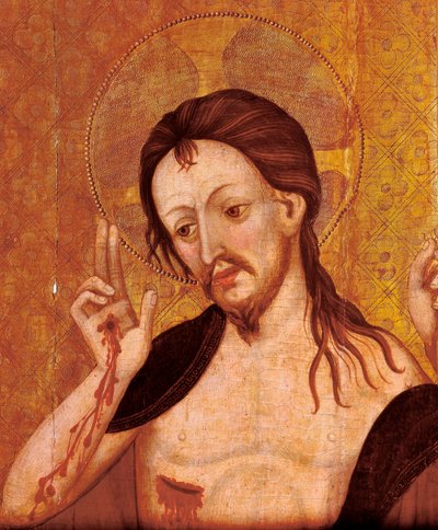 Opstandelse, detaljer, tidligt 15. århundrede (tempera) af Lluís Borrassà