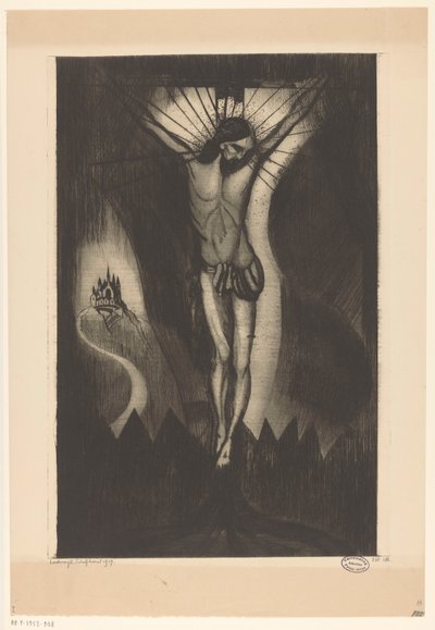 Kristus på korset Le Christ II (original titel) af Lodewijk Schelfhout (signed by artist)