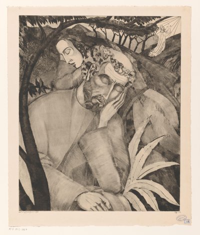 Kristus på Oliebjerget Dans le Jardin des Oliviers (original titel) af Lodewijk Schelfhout (signed by artist)