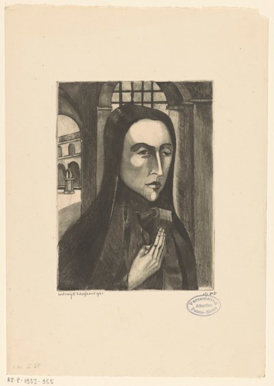 korsikansk kvinde Femme Corse (original titel) af Lodewijk Schelfhout (signed by artist)