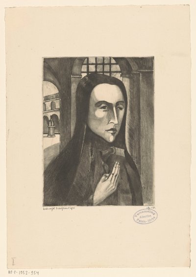korsikansk kvinde Femme Corse (original titel) af Lodewijk Schelfhout (signed by artist)