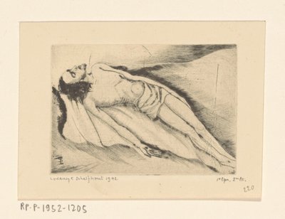 Dode Christus Le Christ Mort (originalt titel) af Lodewijk Schelfhout (signed by artist)