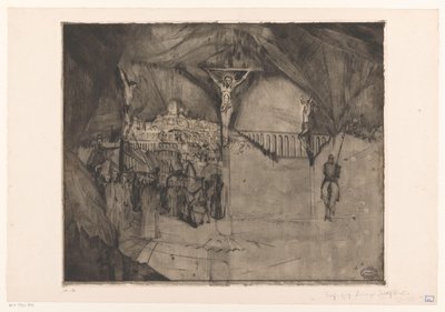 Golgata I (original titel) af Lodewijk Schelfhout (signed by artist)
