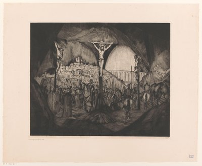 Golgata I (original titel) af Lodewijk Schelfhout (signed by artist)