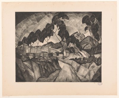 Bakket landskab i Provence La Provence (original titel på objekt) af Lodewijk Schelfhout (signed by artist)