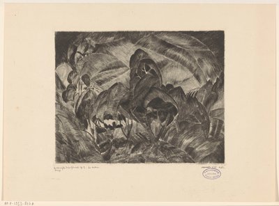 Bakket landskab med træer Les Arbres (original titel på objekt) af Lodewijk Schelfhout (signed by artist)