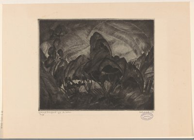 Bakket landskab med træer Les Arbres (original titel på objekt) af Lodewijk Schelfhout (signed by artist)