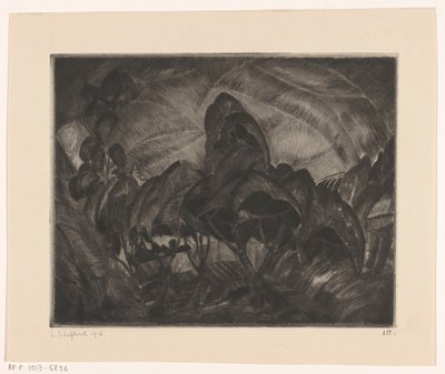 Bakket landskab med træer Les Arbres (original titel på objekt) af Lodewijk Schelfhout (signed by artist)