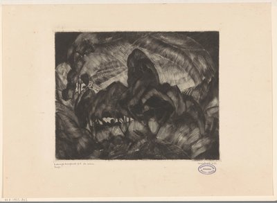 Bakket landskab med træer Les Arbres (original titel på objekt) af Lodewijk Schelfhout (signed by artist)