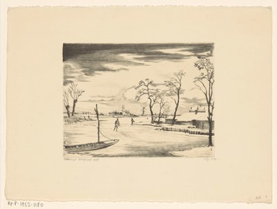 Hollandsk vinterlandskab II Hiver og Hollande II (original titel) af Lodewijk Schelfhout (signed by artist)