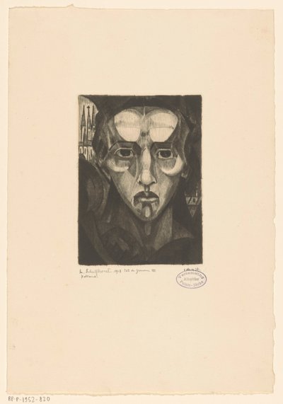 Hovedet af en kvinde Tête de femme III (original titel på objektet) af Lodewijk Schelfhout (signed by artist)