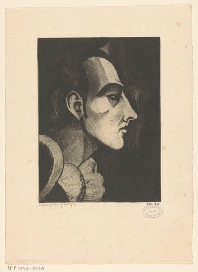 Pierrot I (original titel) af Lodewijk Schelfhout (signed by artist)