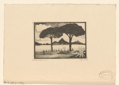 Twee dreng De to træer (original titel) af Lodewijk Schelfhout (signed by artist)