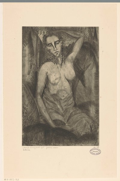siddende kvinde Femme assise (original titel på objektet) af Lodewijk Schelfhout (signed by artist)